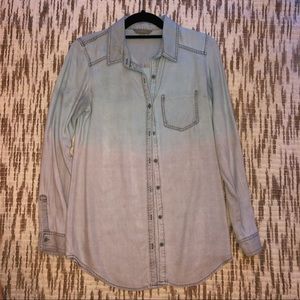 Blue ombré button down shirt